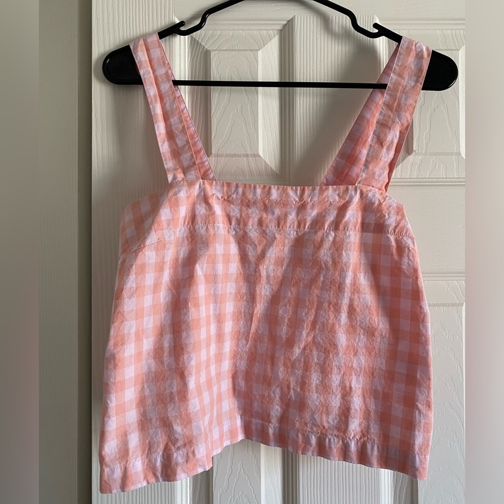 Bando Easy Tank Top Picnic Plaid Pink Gingham
